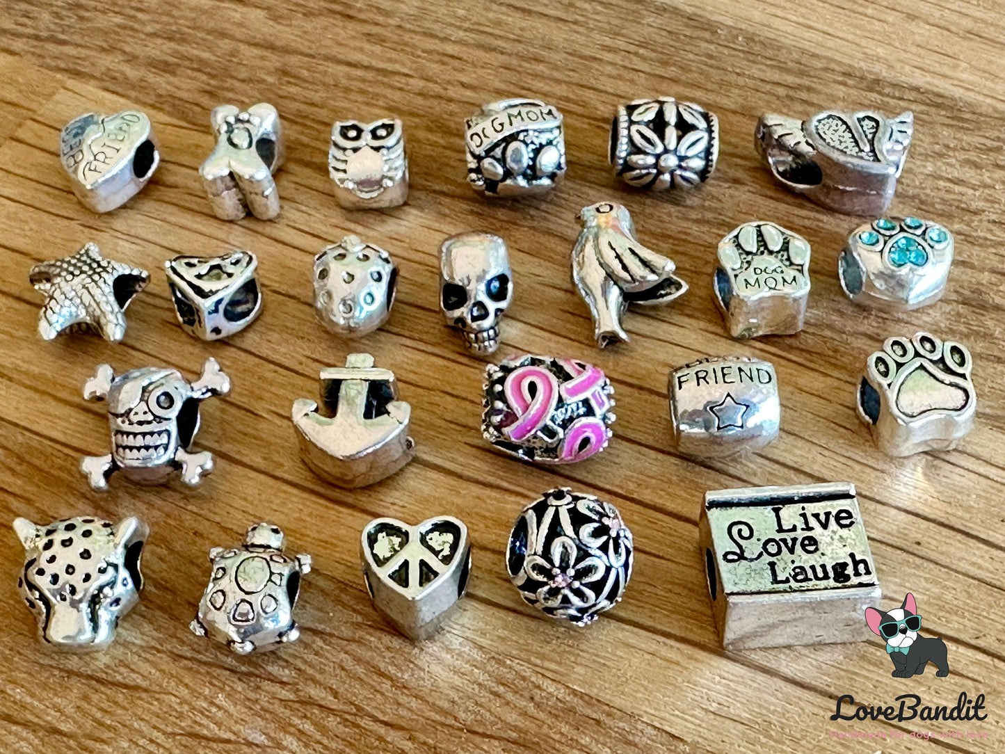 Büffelhorn Doppelton Hundepfeife mit Pfeifenband Tartan beige - LoveBandit