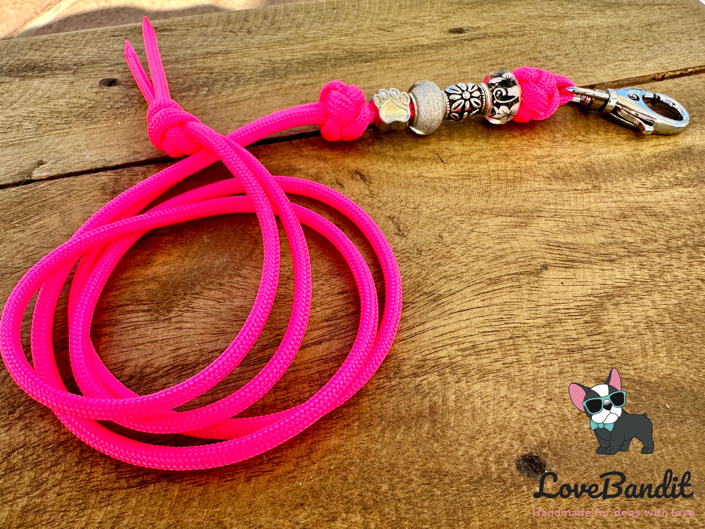 Hundepfeifenband "Summer" Neonpink Blumen Pfote - LoveBandit