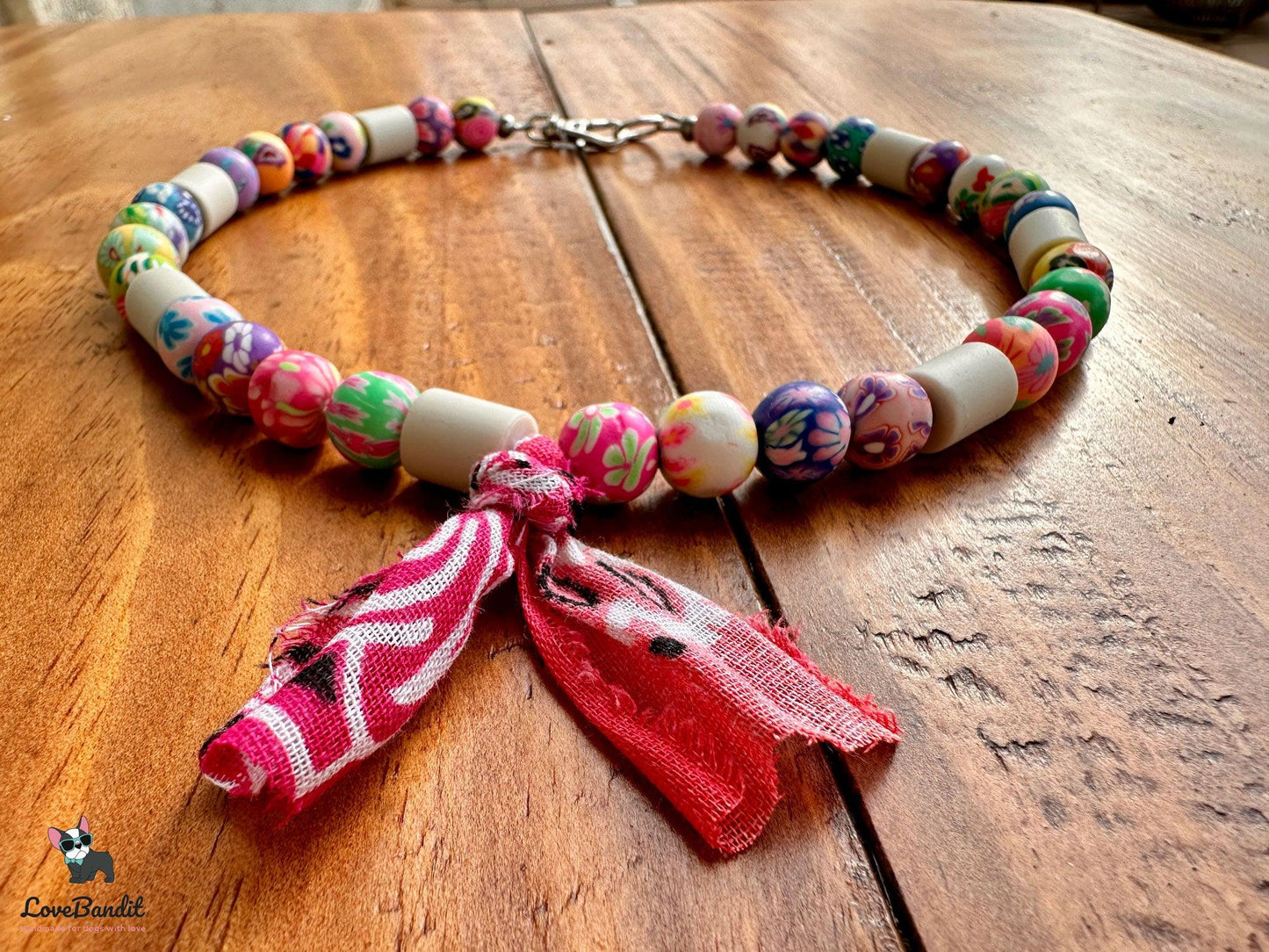 EM-Keramik Halsband Zeckenhalsband Pearl & Bandana Perlen - LoveBandit