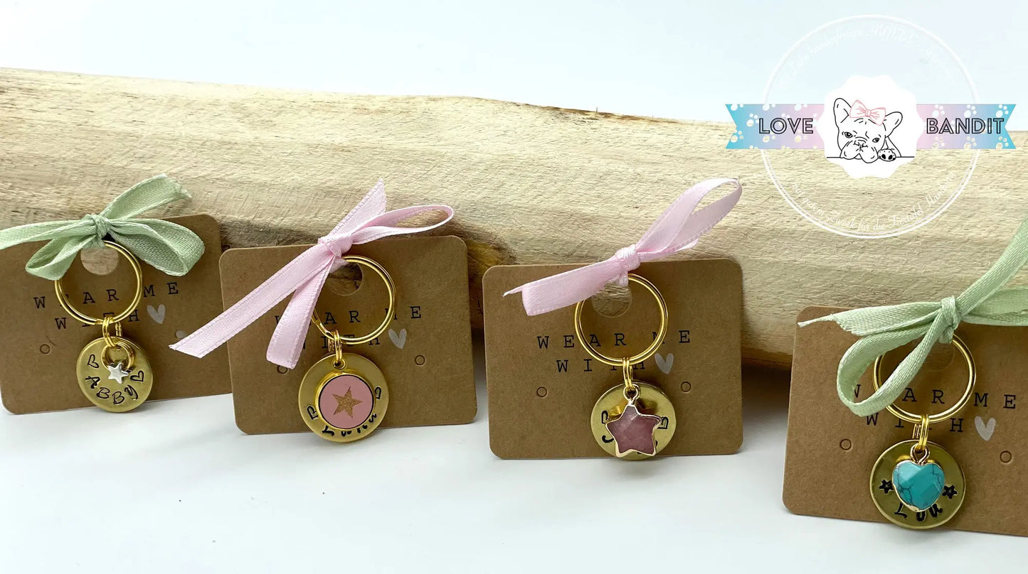Kleine Hundemarke Mini aus Messing mit Anhänger - LoveBandit