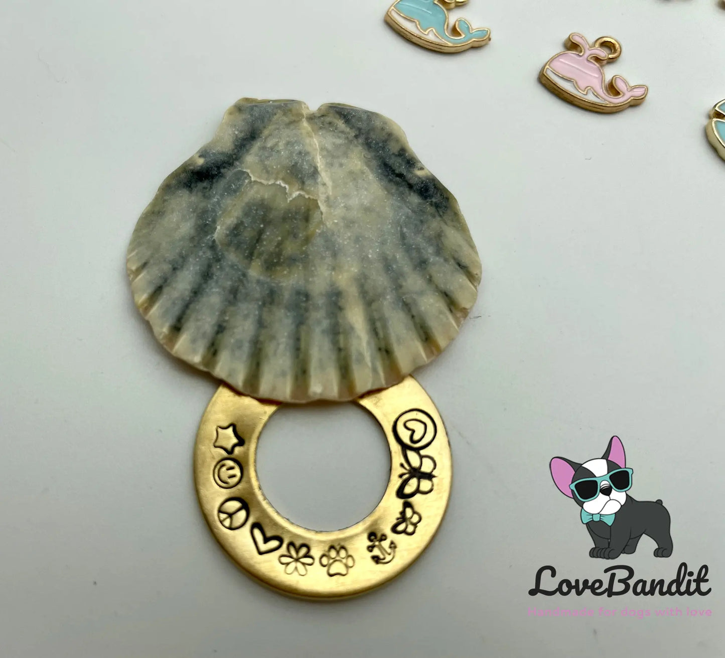 Kleine Hundemarke Mini aus Messing mit Anhänger - LoveBandit