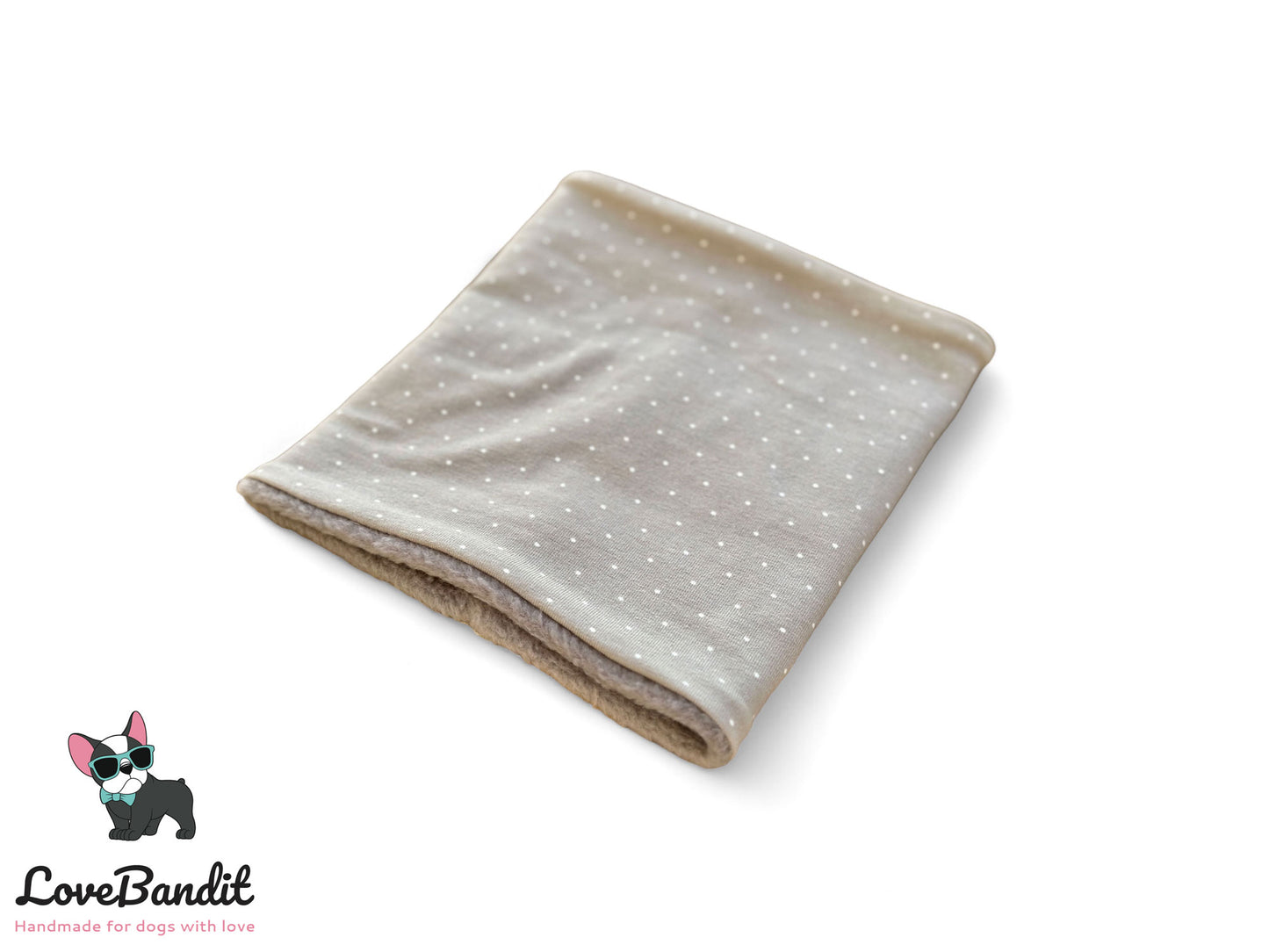 Hundeloop Hundeschal Mini Punkte taupe - LoveBandit