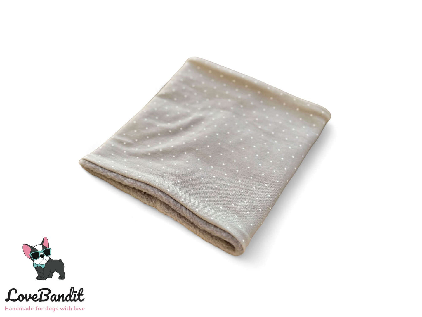 Hundeloop Hundeschal Mini Punkte taupe - LoveBandit