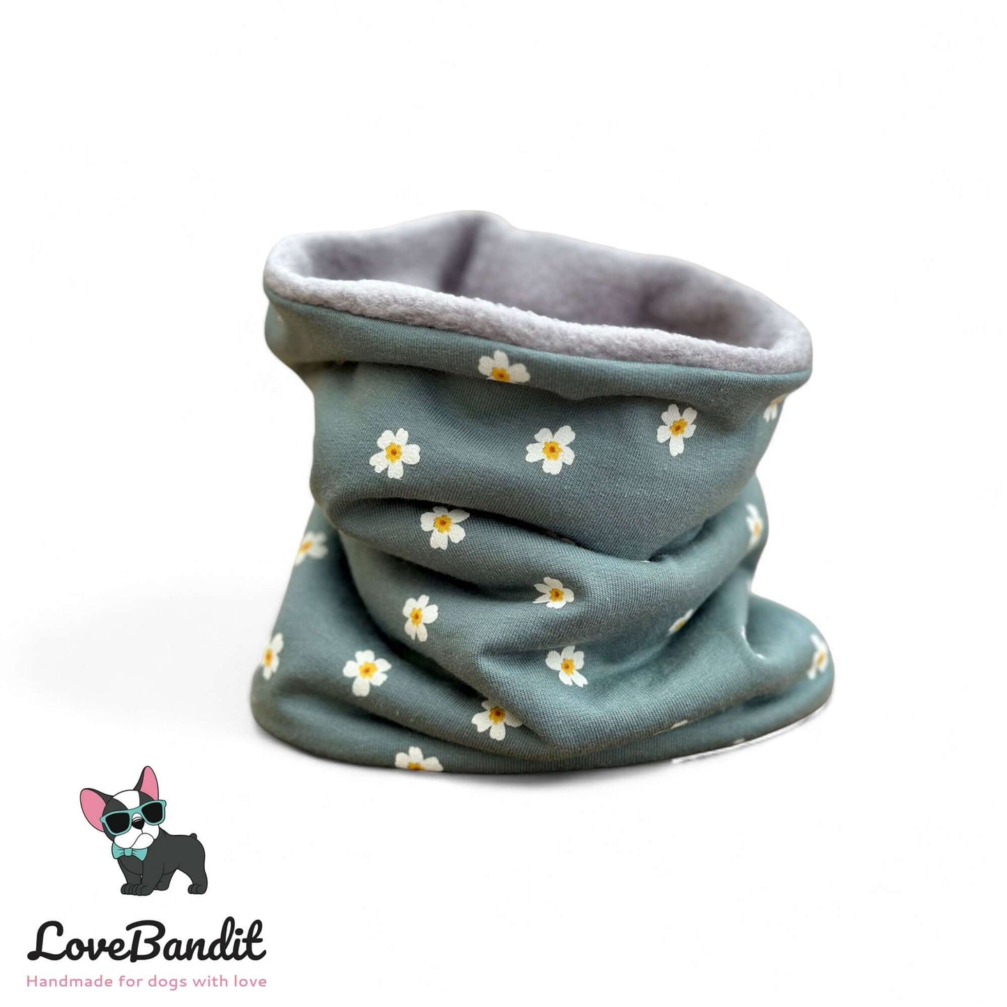 Hundeloop Hundeschal Gänseblümchen Daisy altgrün - LoveBandit