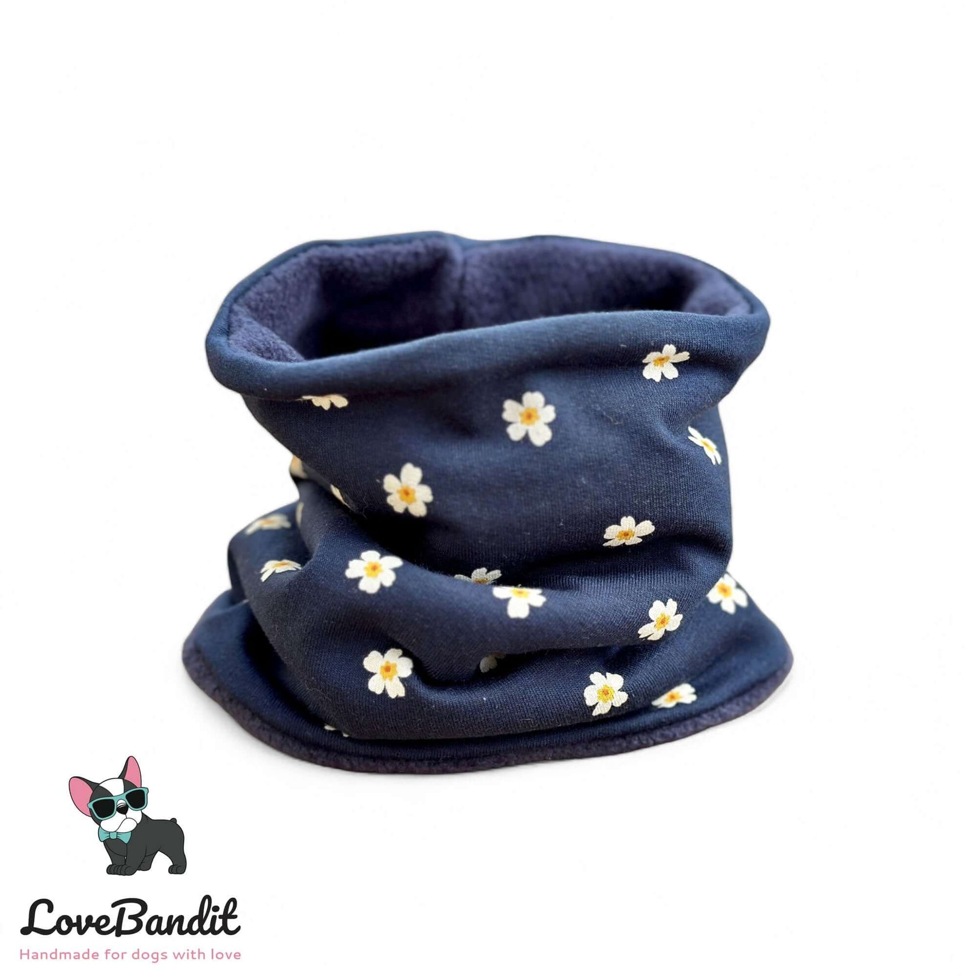 Hundeloop Hundeschal Gänseblümchen Daisy Dunkelblau - LoveBandit