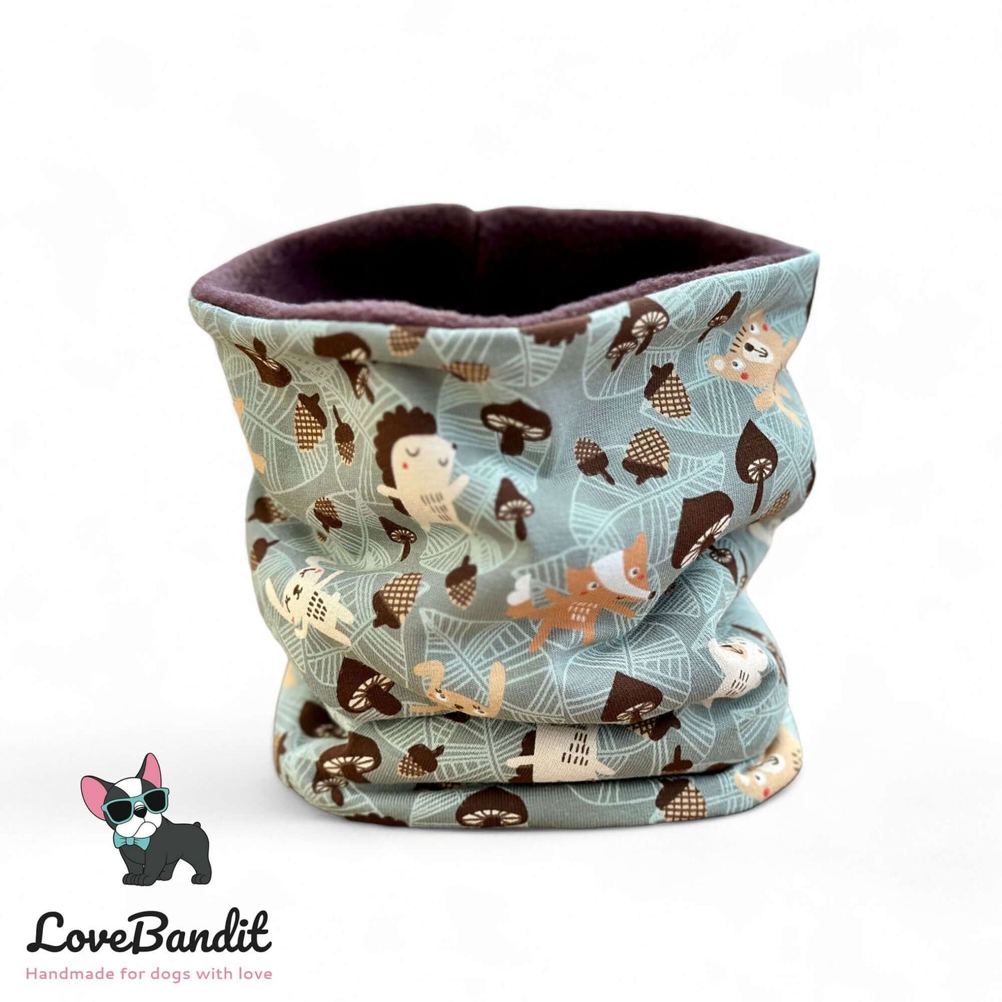 Hundeloop Hundeschal Herbsttiere grüngrau - LoveBandit