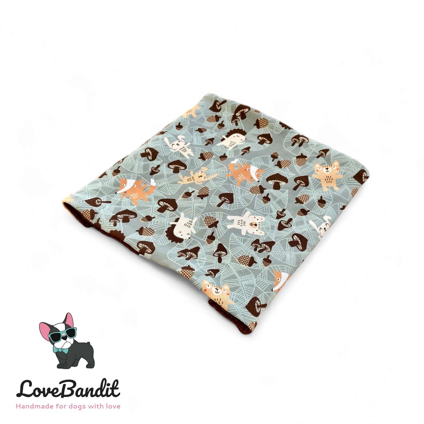 Hundeloop Hundeschal Herbsttiere grüngrau - LoveBandit