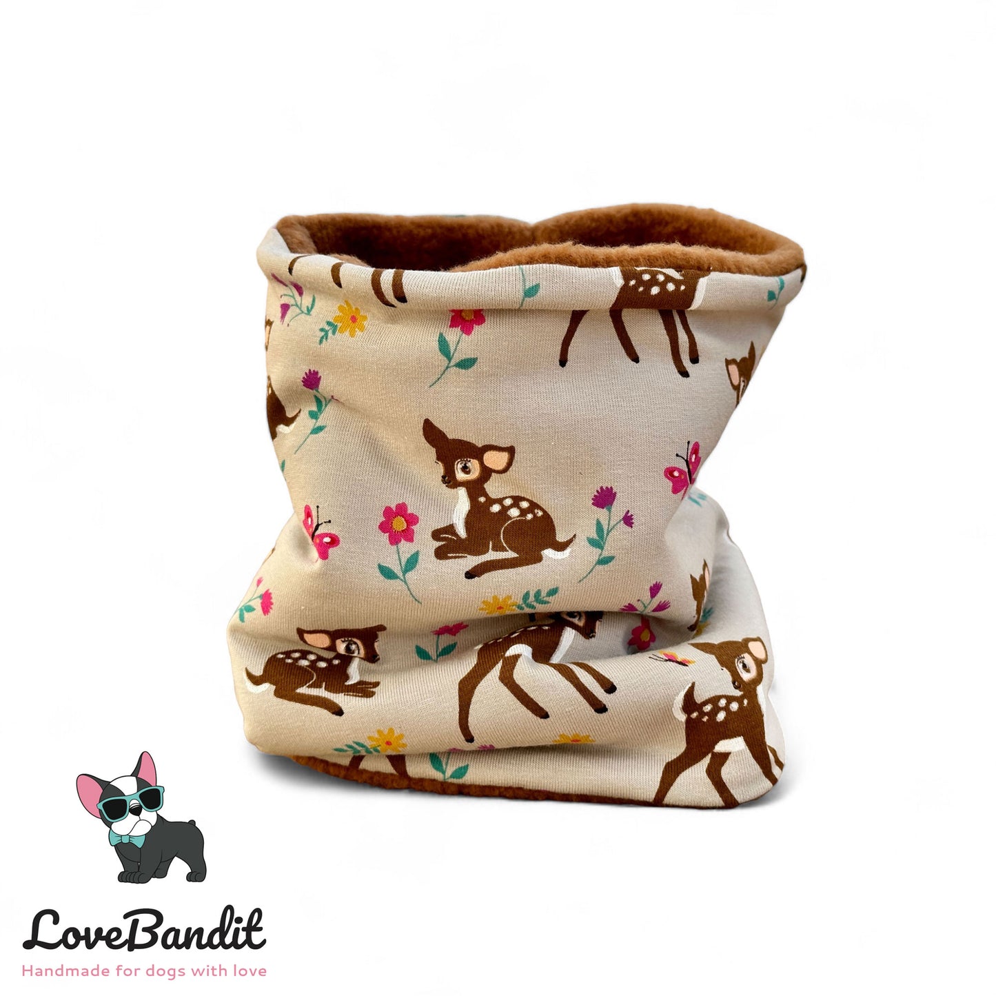 Hundeloop Hundeschal Rehkitz Blümchen Schmetterlinge - LoveBandit