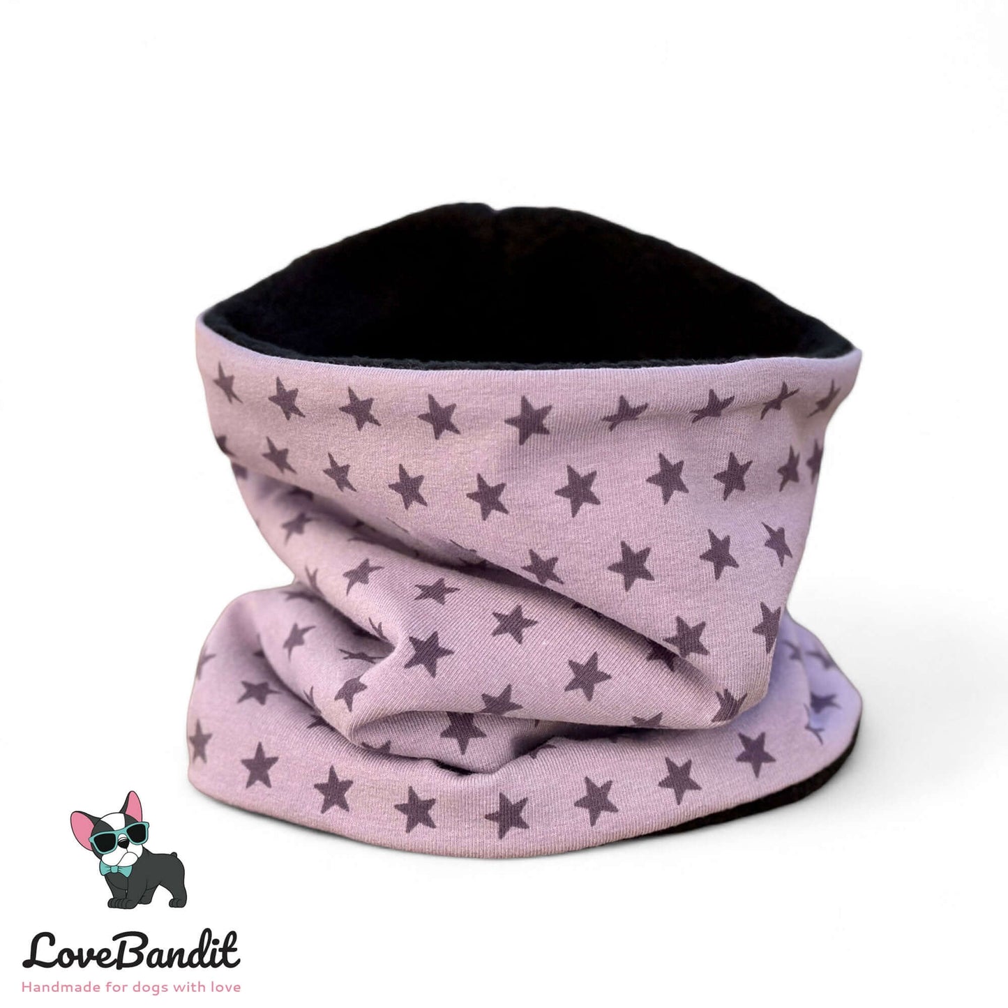 Hundeloop Hundeschal Sterne Flieder Fleece Teddy - LoveBandit