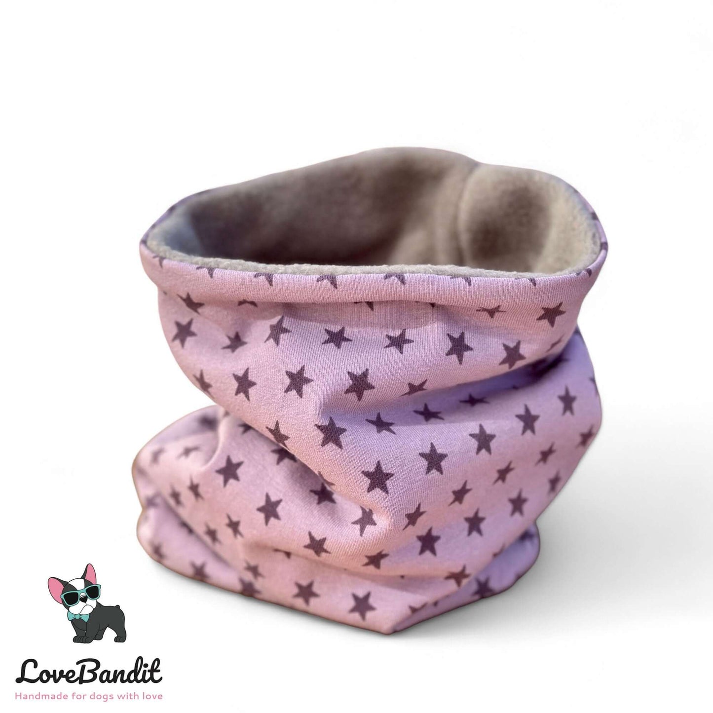 Hundeloop Hundeschal Sterne Flieder Fleece Teddy - LoveBandit