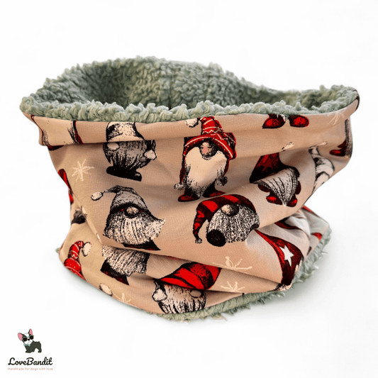 Hundeloop Hundeschal "Weihnachts Wichtel" beige - LoveBandit