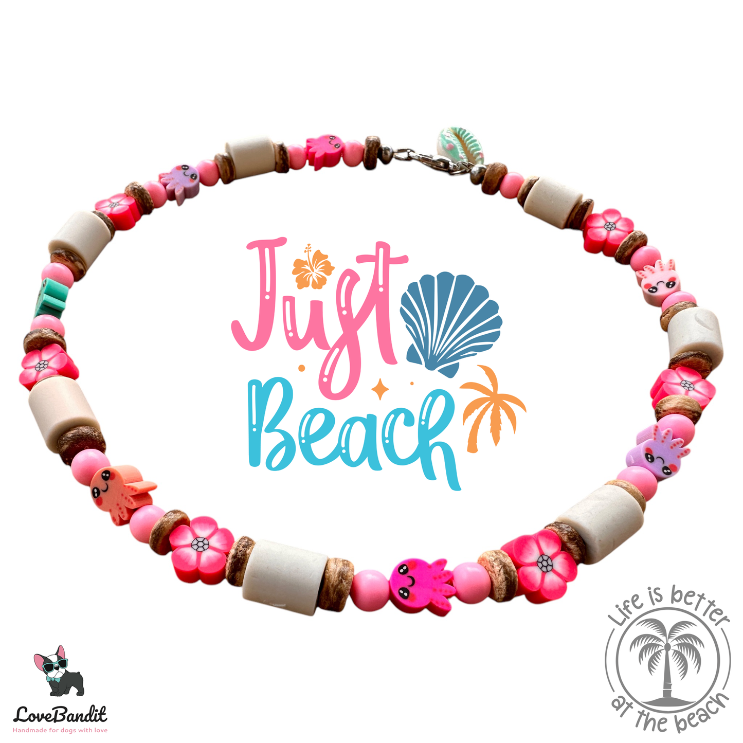 EM-Keramik Halsband Zeckenhalsband Octopus Hawaiiblumen - LoveBandit