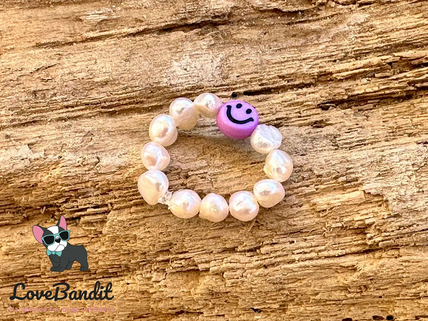 Süsswasserperlen Ring Smiley - LoveBandit