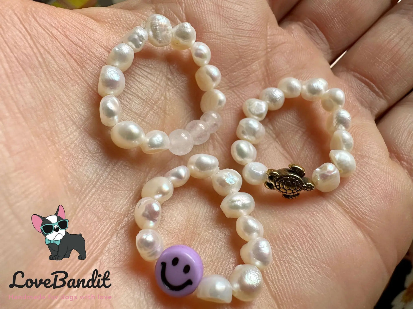 Süsswasserperlen Ring Smiley - LoveBandit