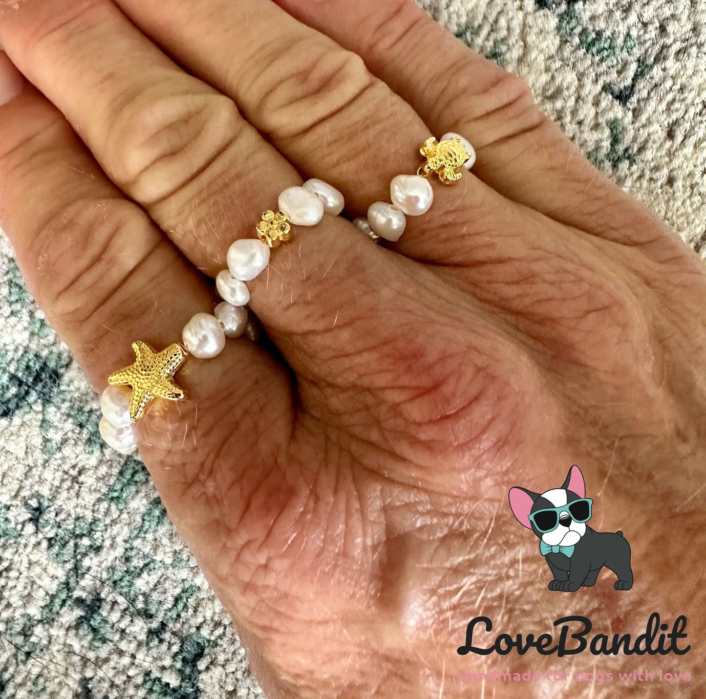 Süsswasserperlen Ring Smiley - LoveBandit