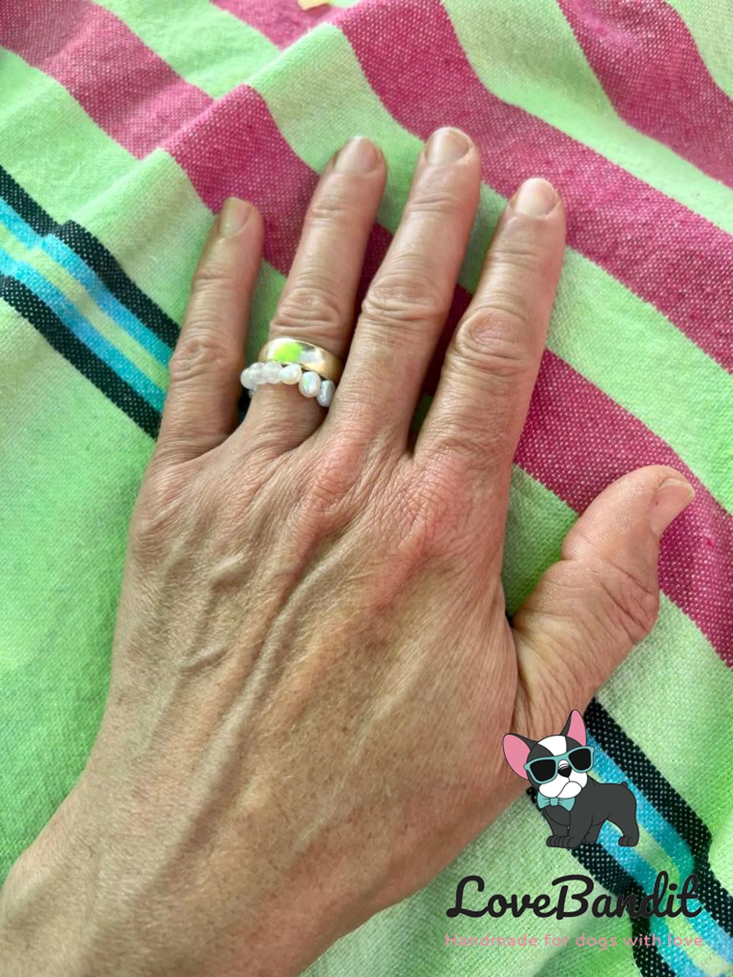 Süsswasserperlen Ring Smiley - LoveBandit