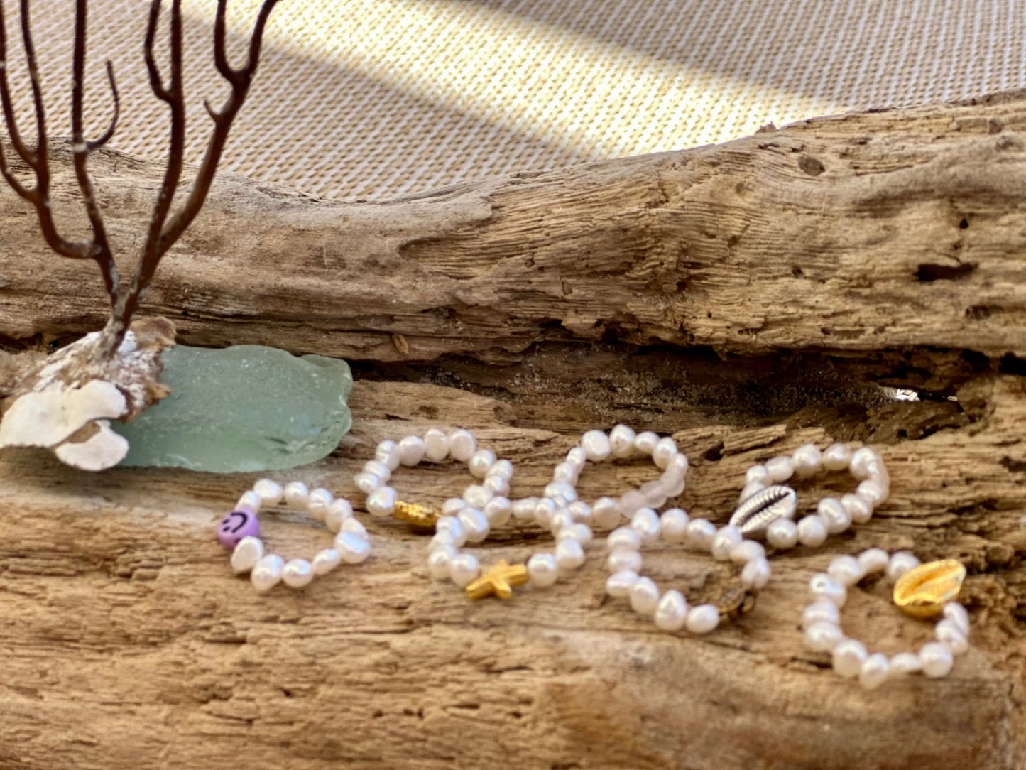 Süsswasserperlen Ring Schildkröte Seestern Muschel - LoveBandit