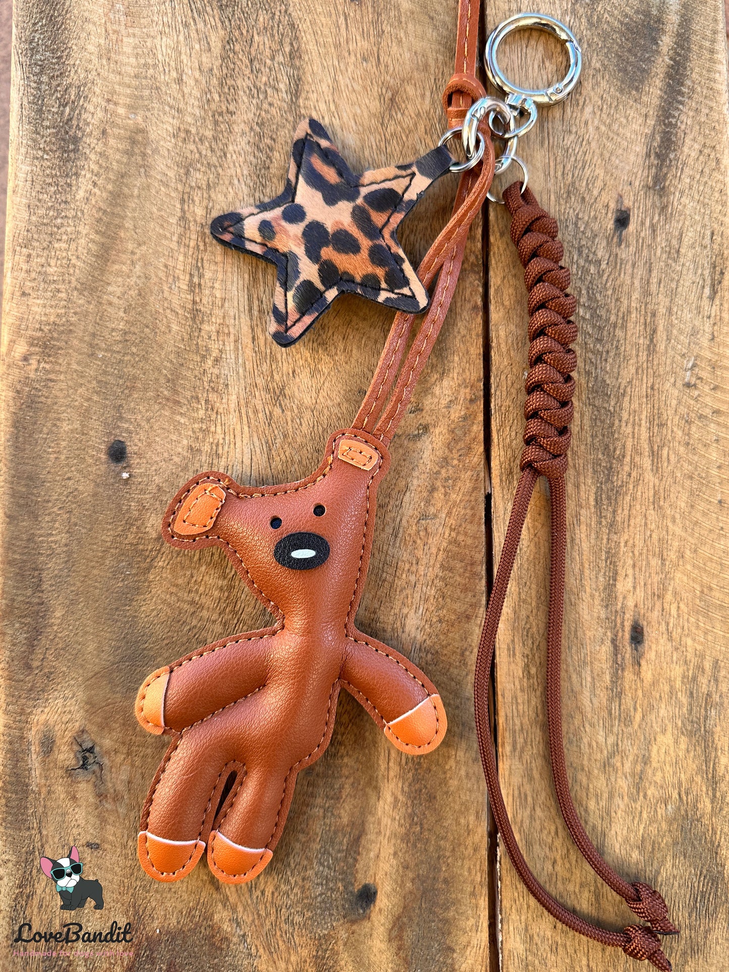 Taschenanhänger Bag Charm frecher Bär cognacbraun - LoveBandit