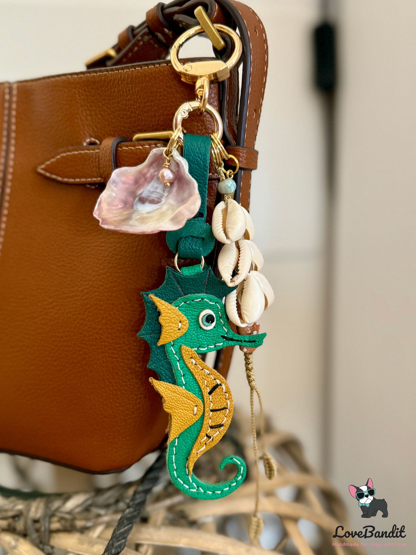 Handgemachter Taschenanhänger Seepferdchen-LoveBandit