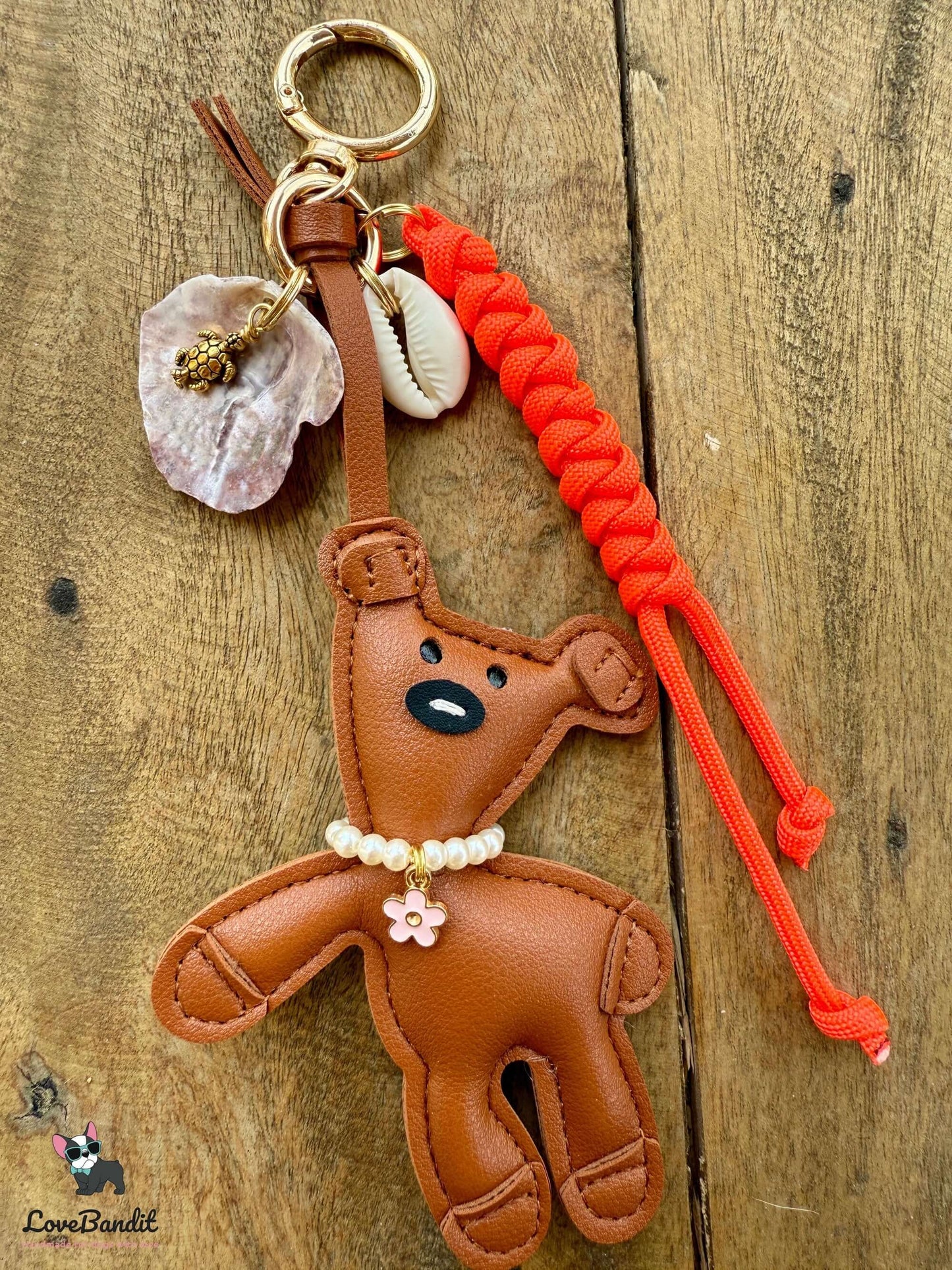Taschenanhänger Bag Charm "Urlaubär" Pearlmutt & Muschel LoveBandit