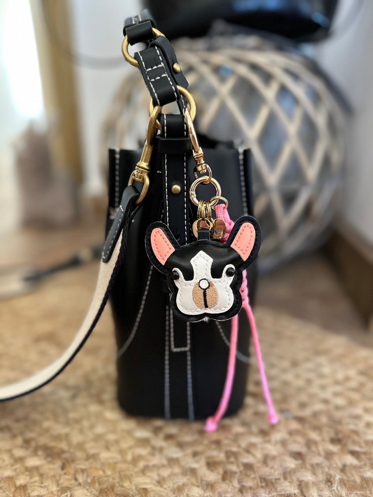 Taschenanhänger Bag Charm Französische Bulldogge Schwarz - LoveBandit