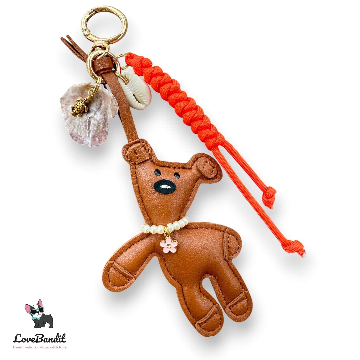 Taschenanhänger Bag Charm "Urlaubär" Pearlmutt & Muschel LoveBandit