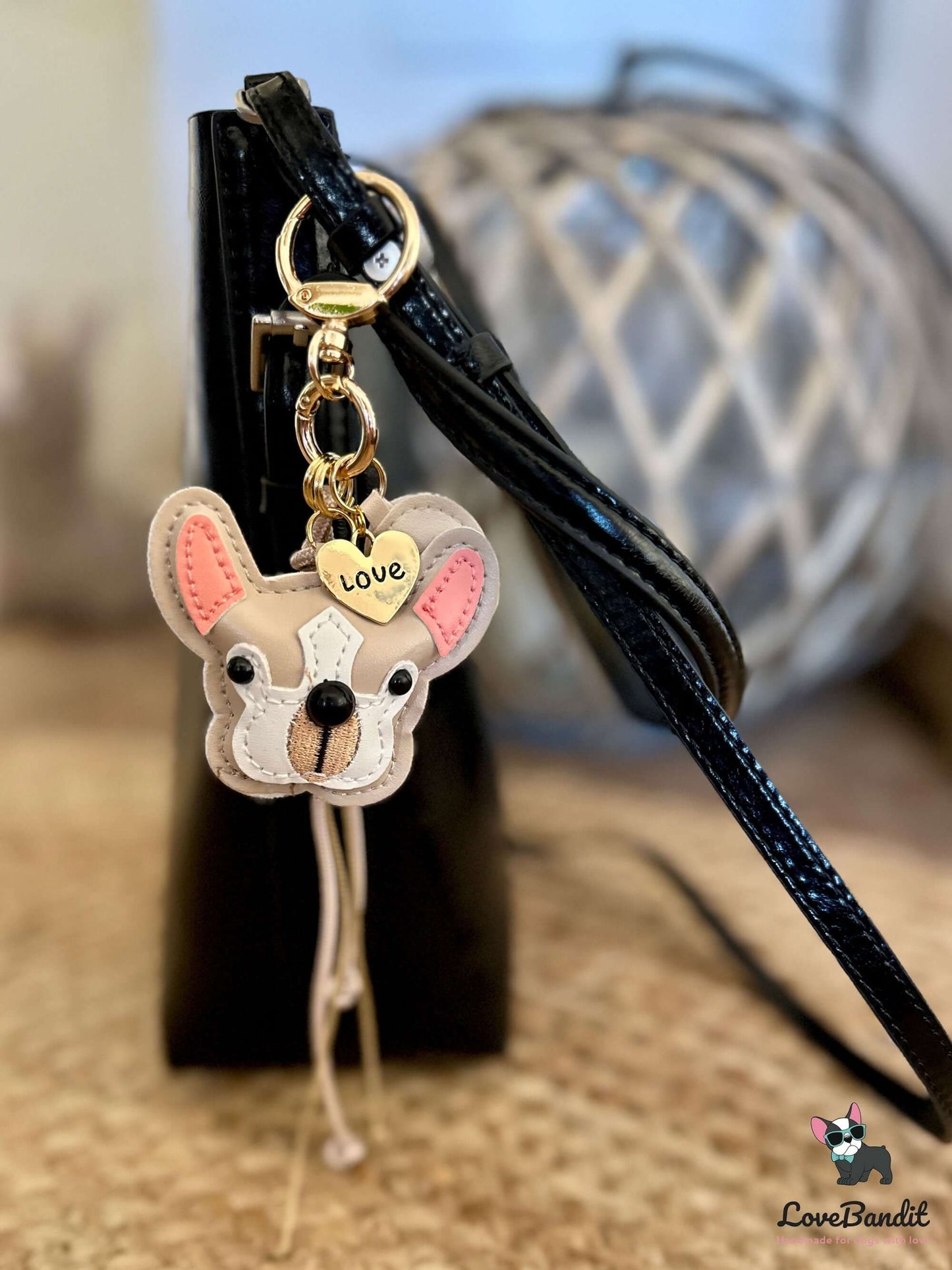 Taschenanhänger Bag Charm Französische Bulldogge Beige - LoveBandit