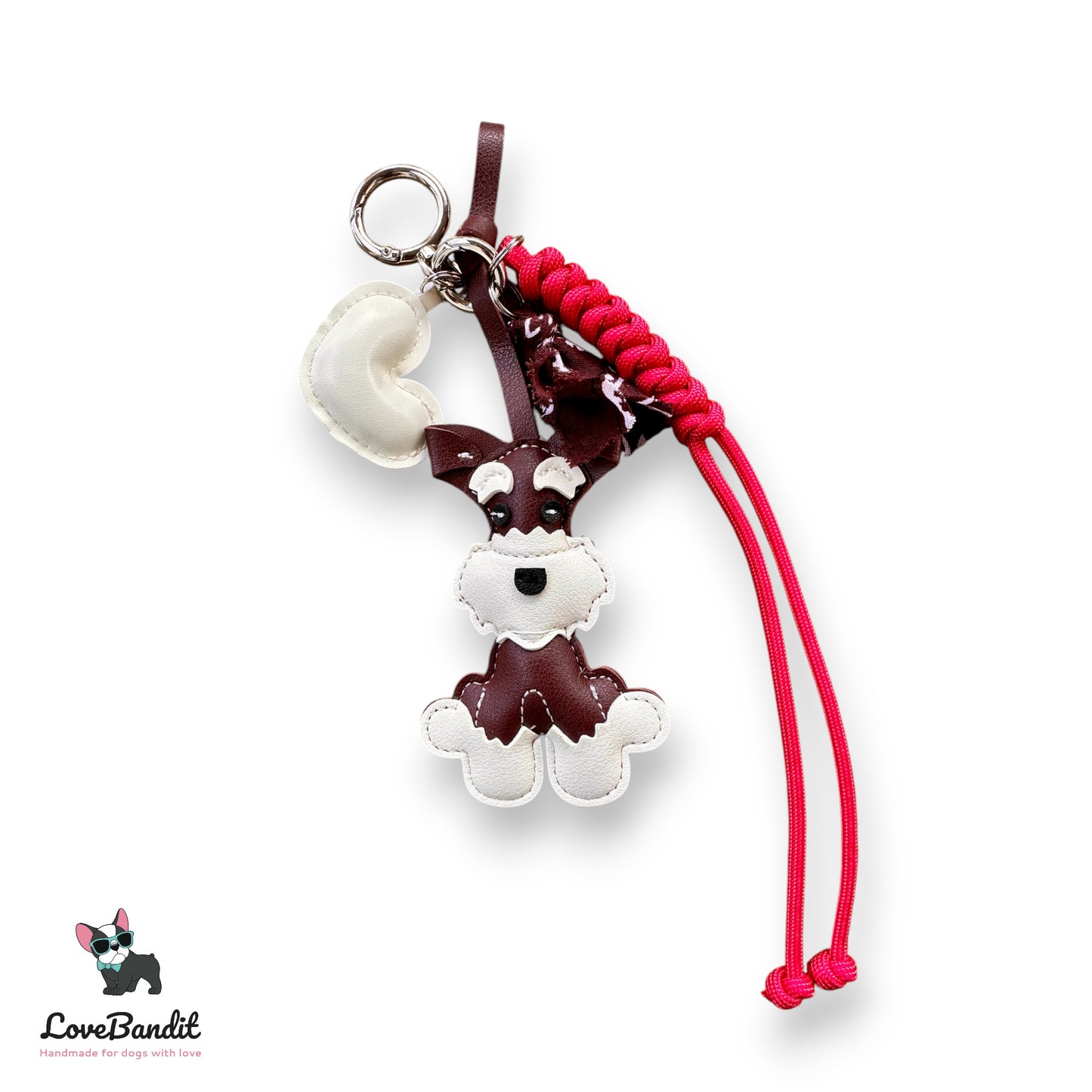 Taschenanhänger Bag Charm Hund Bordeaux Herz - LoveBandit