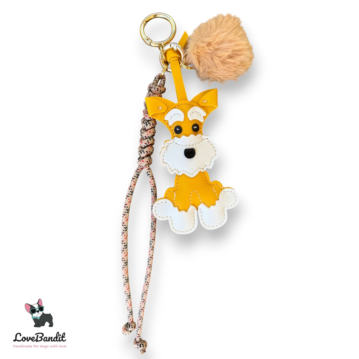 Taschenanhänger Bag Charm Hund gelb Tartan-LoveBandit