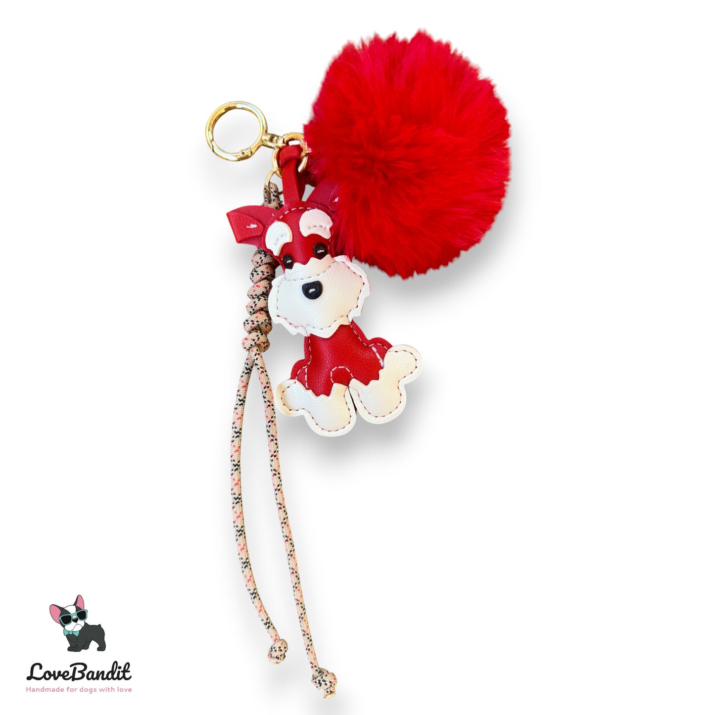 Taschenanhänger Bag Charm Hund rot Tartan-LoveBandit