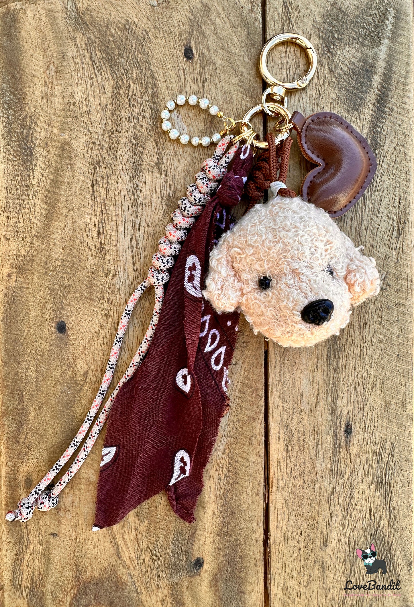 Taschenanhänger Bag Charm Doodle Poodle, Seil