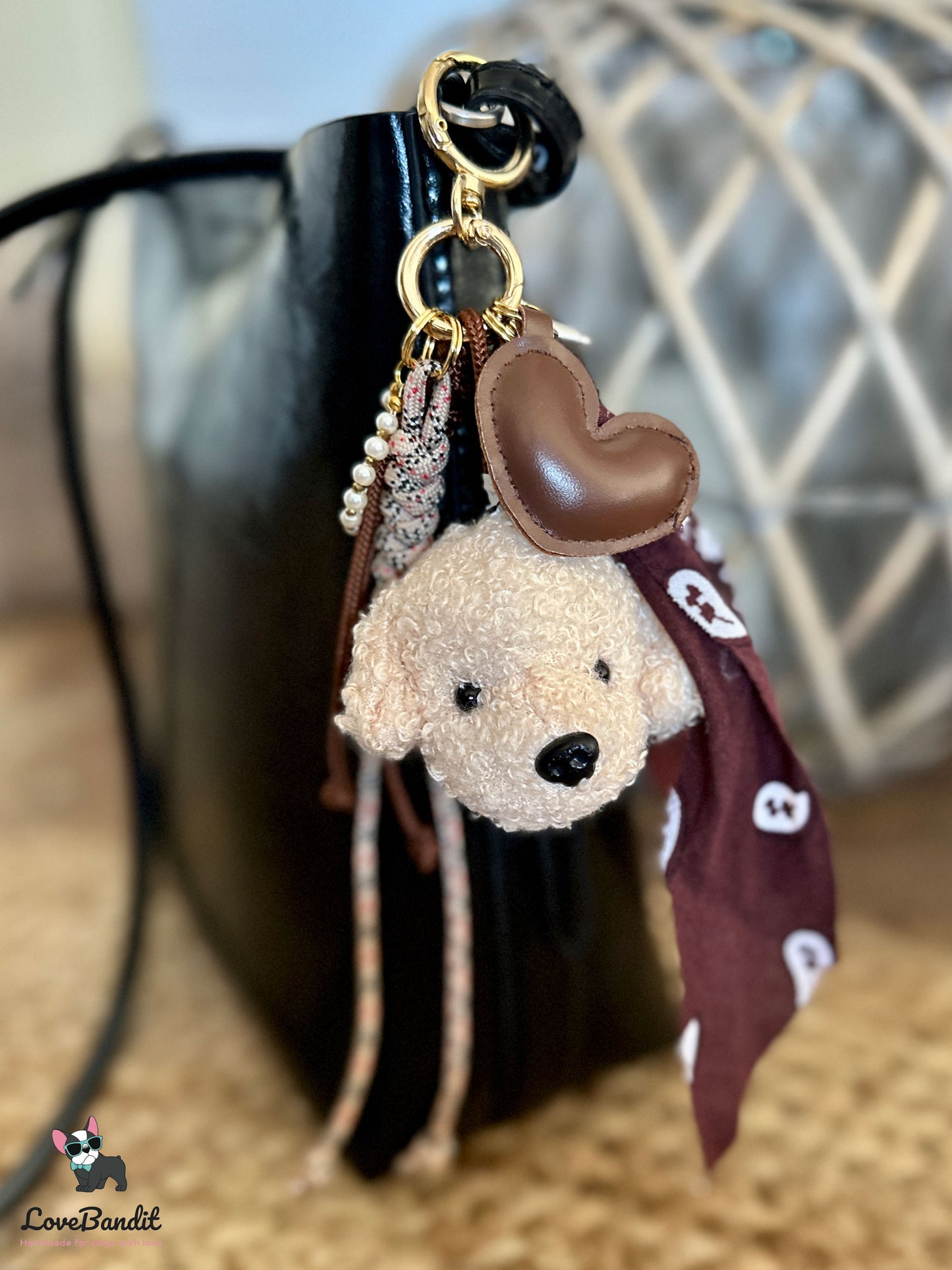 Taschenanhänger Bag Charm Doodle Poodle, Seil