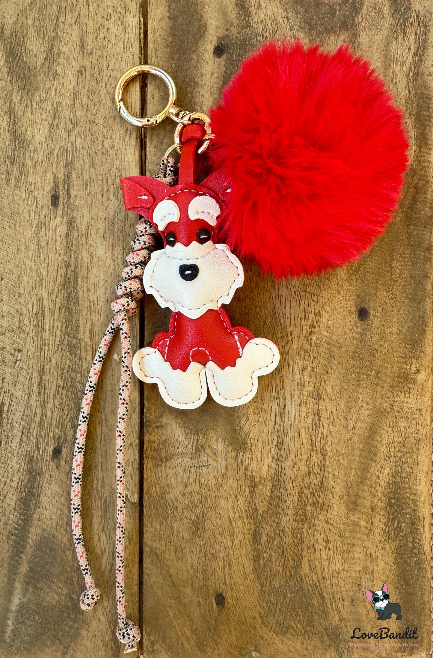 Taschenanhänger Bag Charm Hund rot Tartan-LoveBandit
