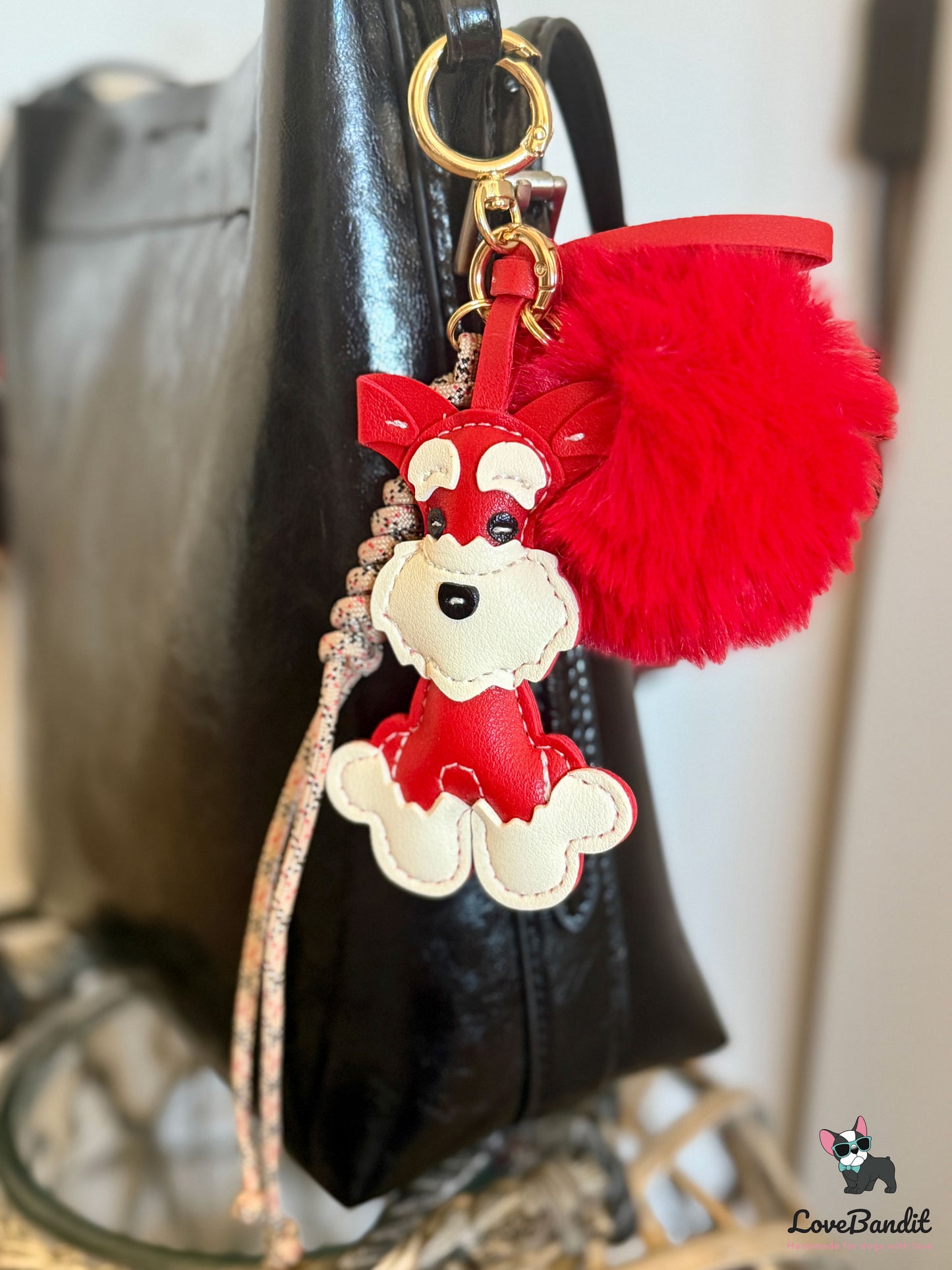 Taschenanhänger Bag Charm Hund rot Tartan-LoveBandit