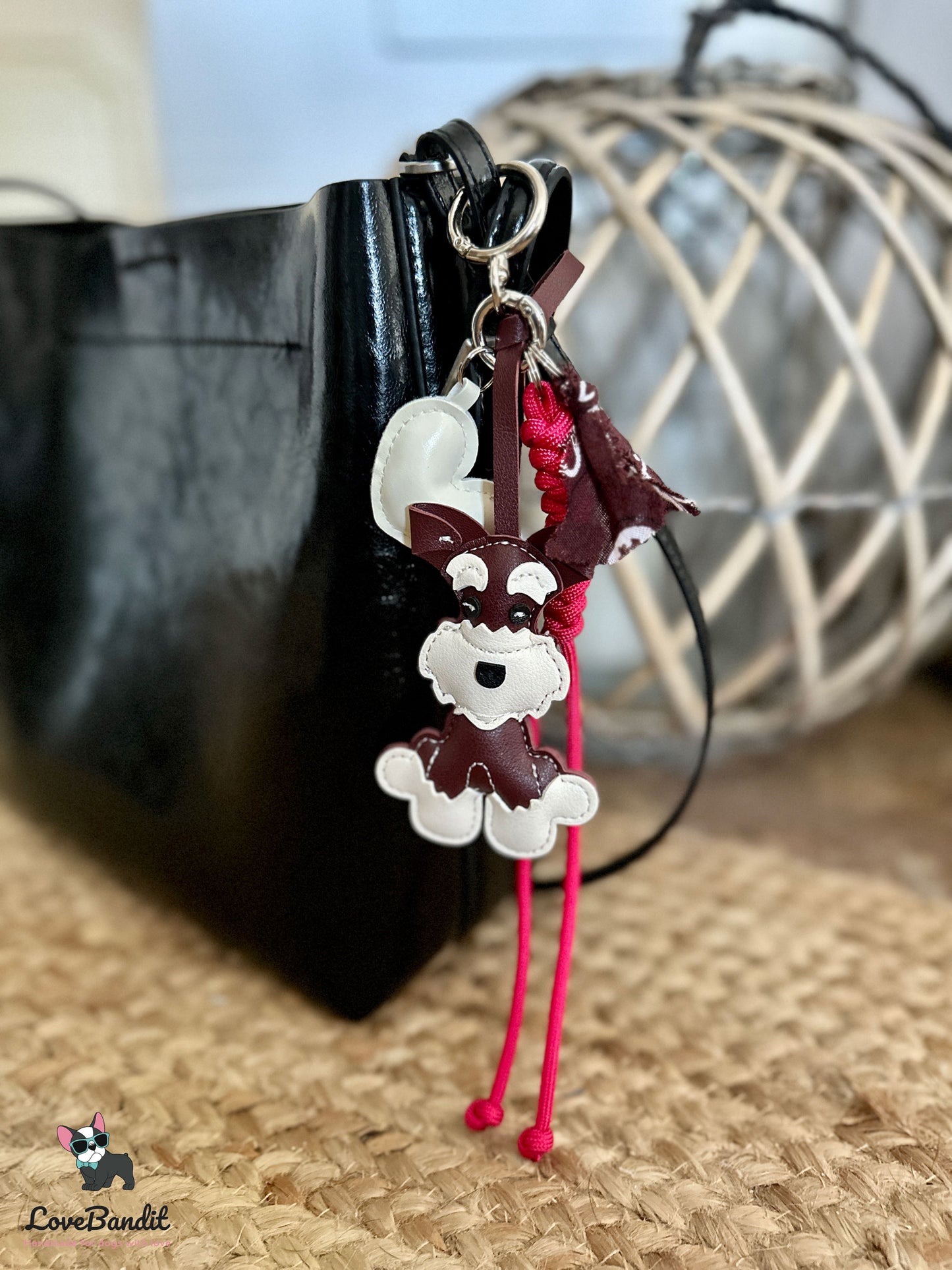 Taschenanhänger Bag Charm Hund Bordeaux Herz - LoveBandit