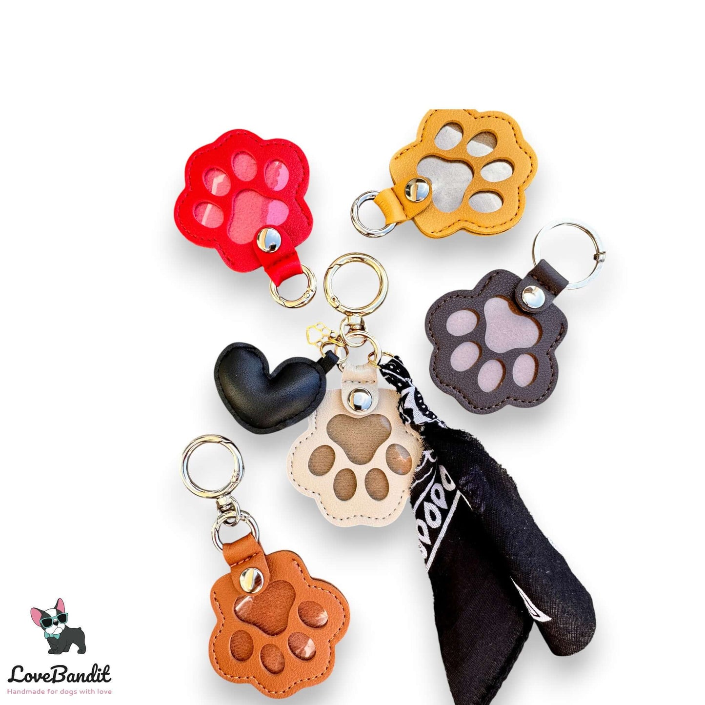 Taschenanhänger Memories Pfote für Tierfell Senfgelb - LoveBandit