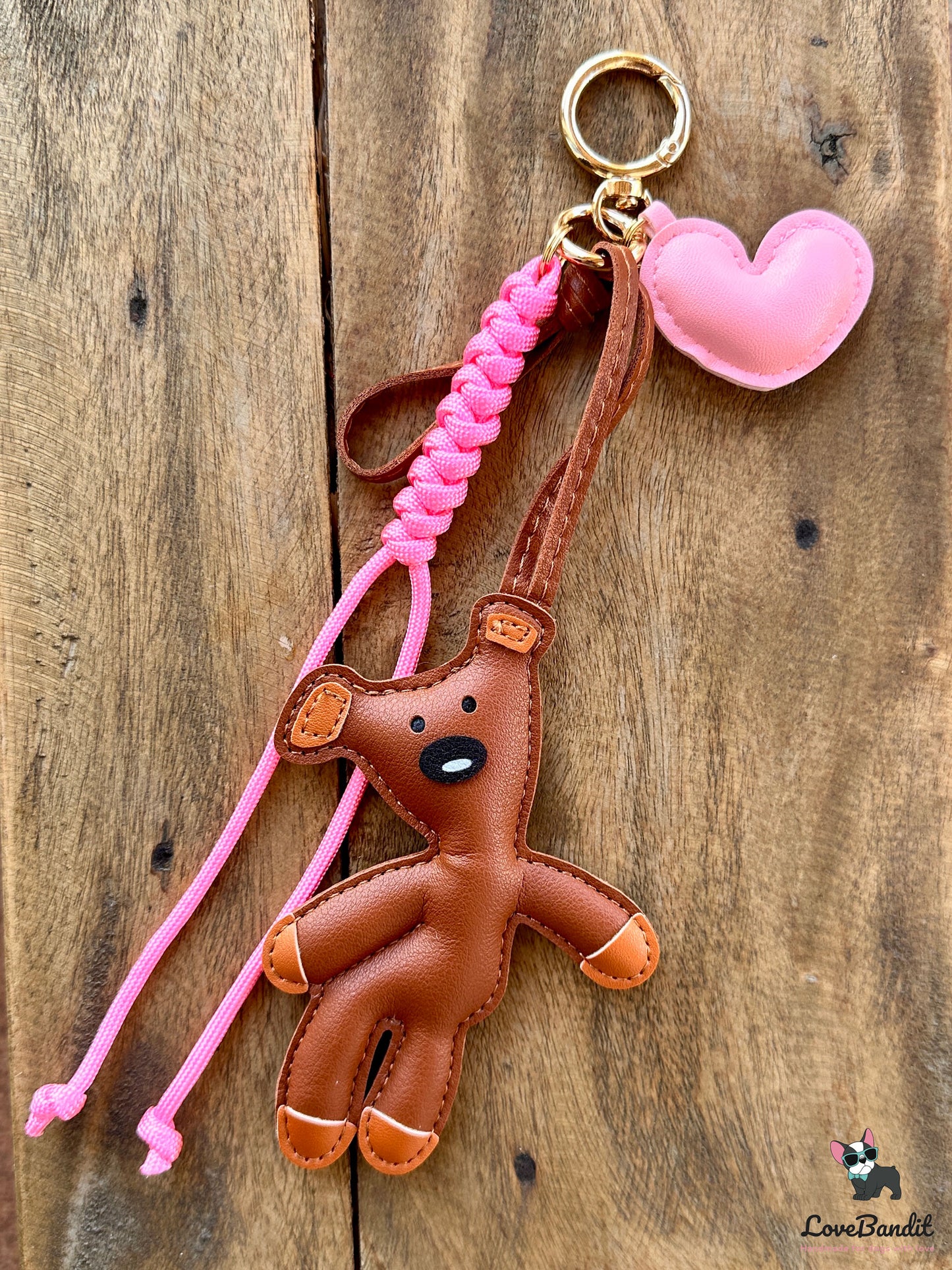 Taschenanhänger Bag Charm frecher Bär cognacbraun - LoveBandit