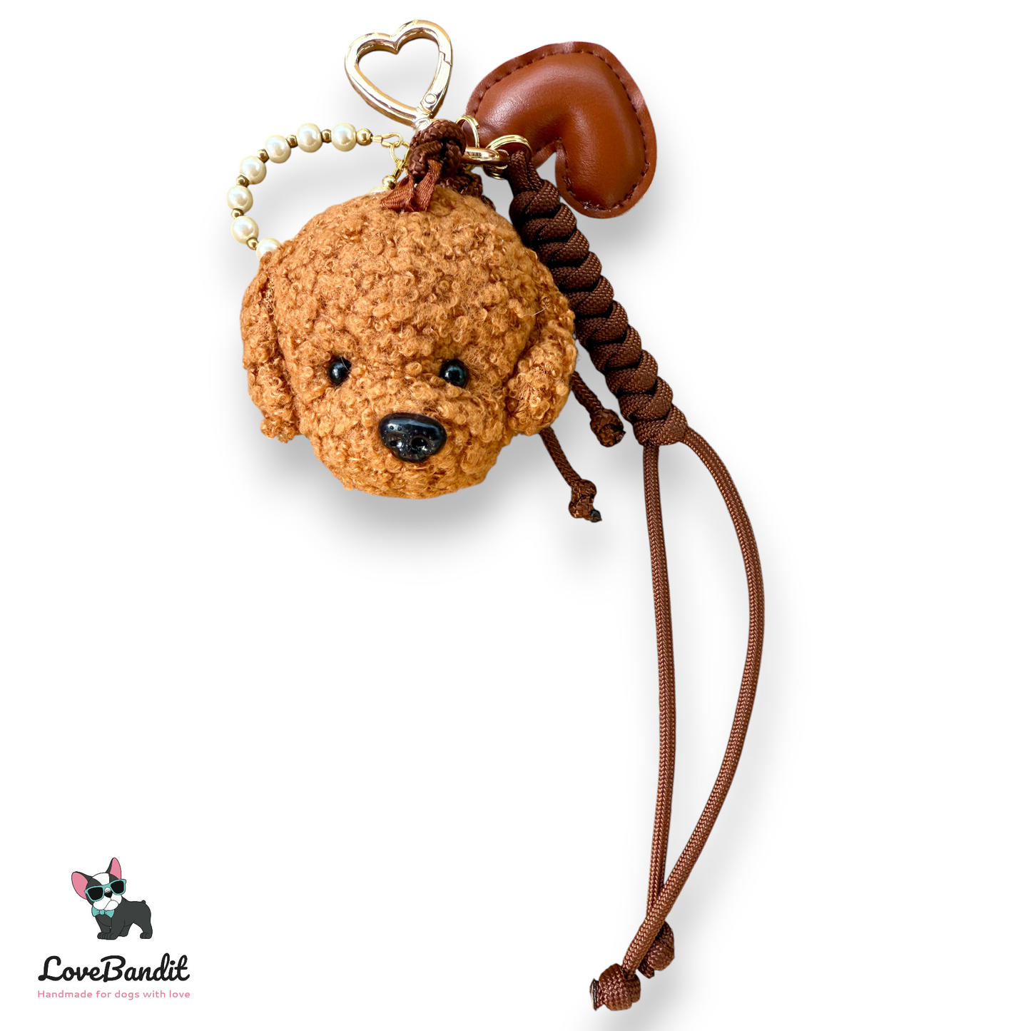 Taschenanhänger Bag Charm Doodle Poodle braun LoveBandit