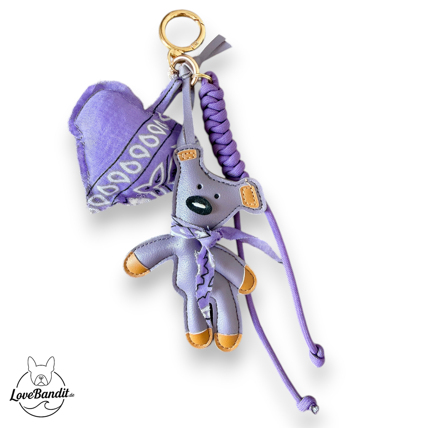 Taschenanhänger Bag Charm frecher Bär Lavendel