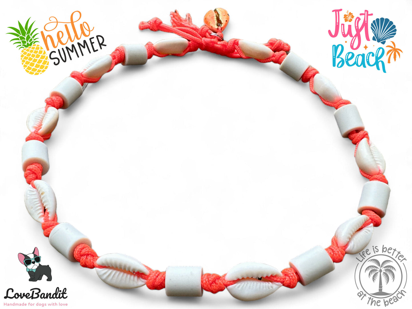 EM-Keramik Halsband Muscheln NEON verstellbar - LoveBandit