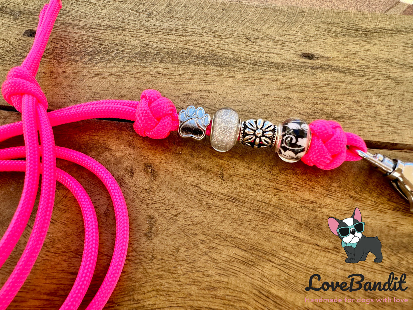 Hundepfeifenband "Summer" Neonpink Blumen Pfote - LoveBandit