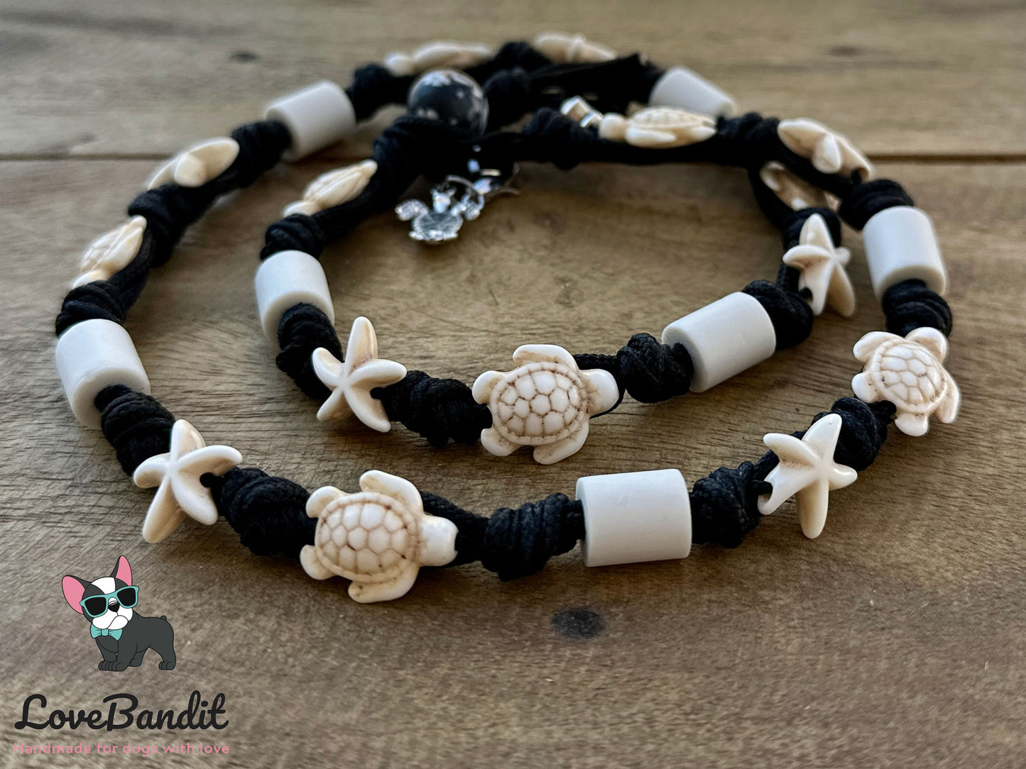 EM Keramik Halsband "Beach Surf Dog" mit Muscheln Lovebandit
