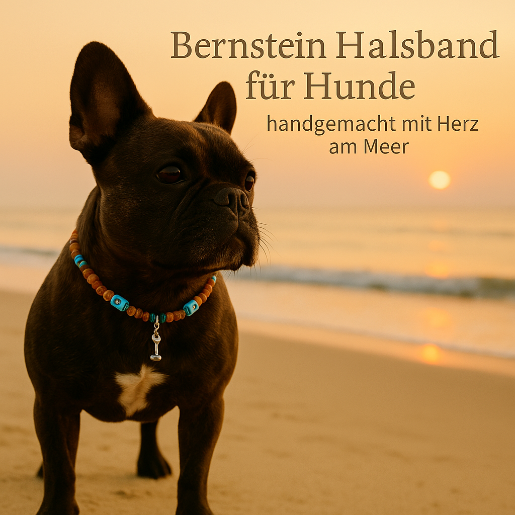 Bernsteinkette-fuer-Hunde-Bernsteinhalsband-handgemacht-mit Herz-LoveBandit