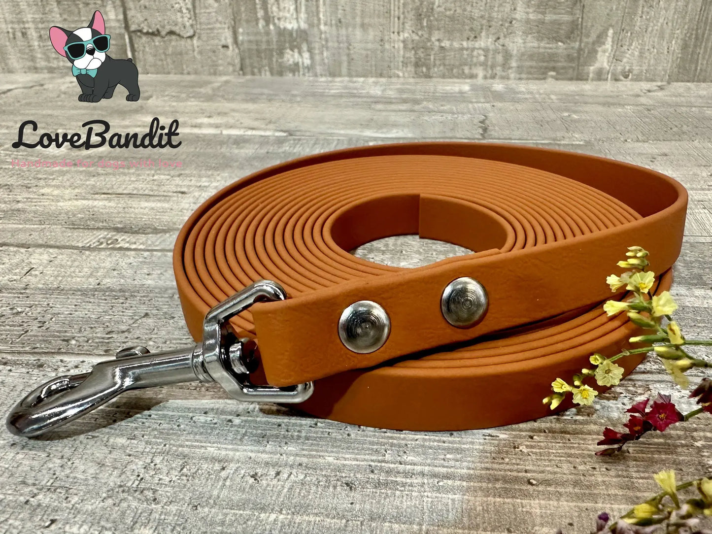 Alltagsleine "Abgeschleppt" 3m Länge aus BioThane® 16 mm (mittlerer Hund) - LoveBandit