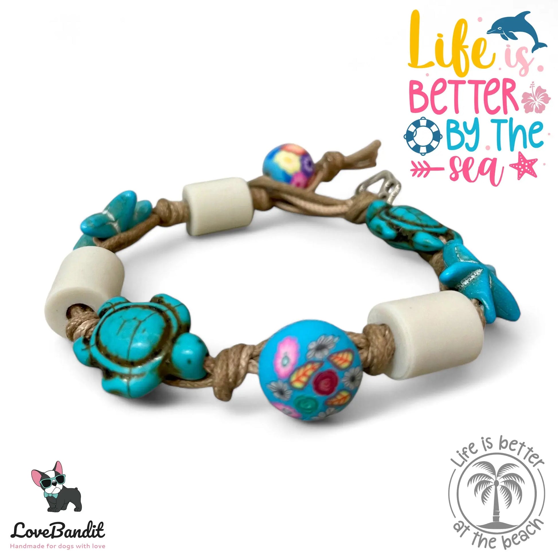 Armband - EM Keramik Armband "Friends Into the Blue" passend zum EM Hundehalsband Lovebandit