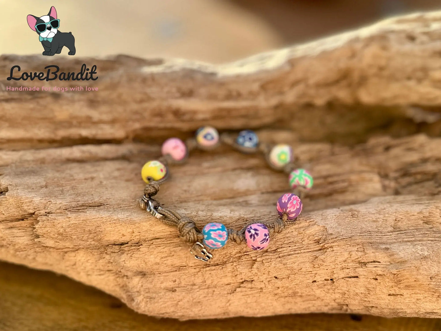 Armband - EM Keramik Armband "Friends" Bunte Perlen passend zum EM Hundehalsband Lovebandit