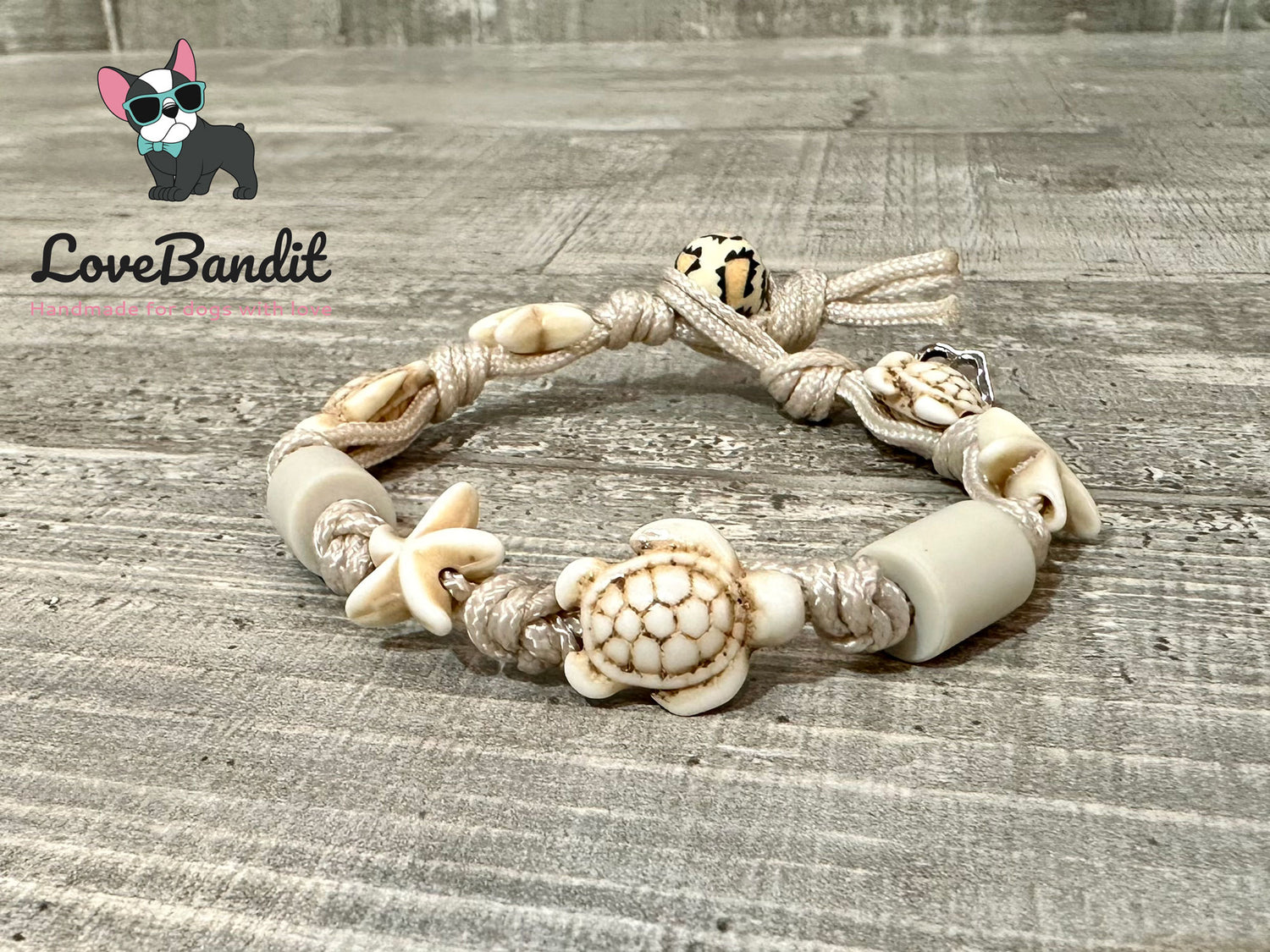 EM Keramik Hundehalsband "Boho Dog" (cremefarben) LoveBandit