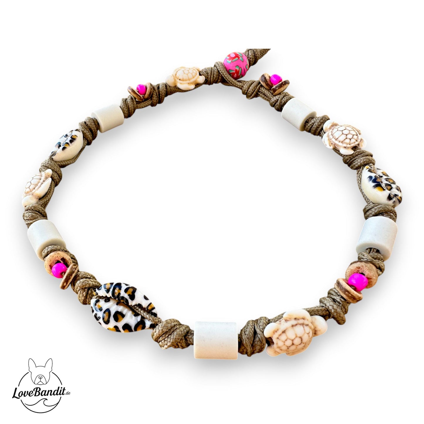 EM-Keramik Halsband Leo mit Muscheln LoveBandit