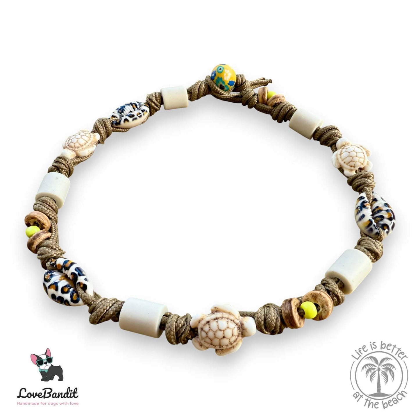 EM-Keramik Halsband Leo mit Muscheln LoveBandit