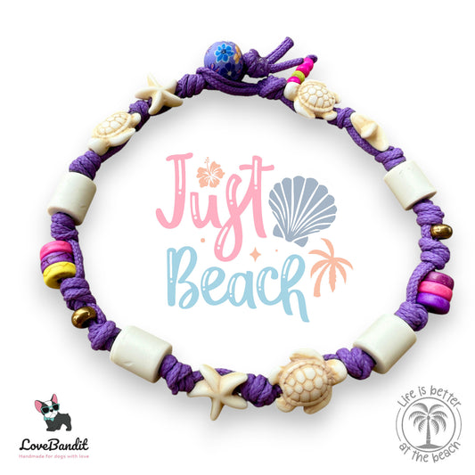 EM-Keramik Halsband "Lila Love" Schildkröten & Seesterne-LoveBandit